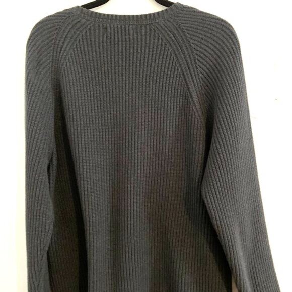 Claiborne Gray Ribbed Knit Sweater  60% Cotton 40% Acrylic  Size L - Picture 5 of 7